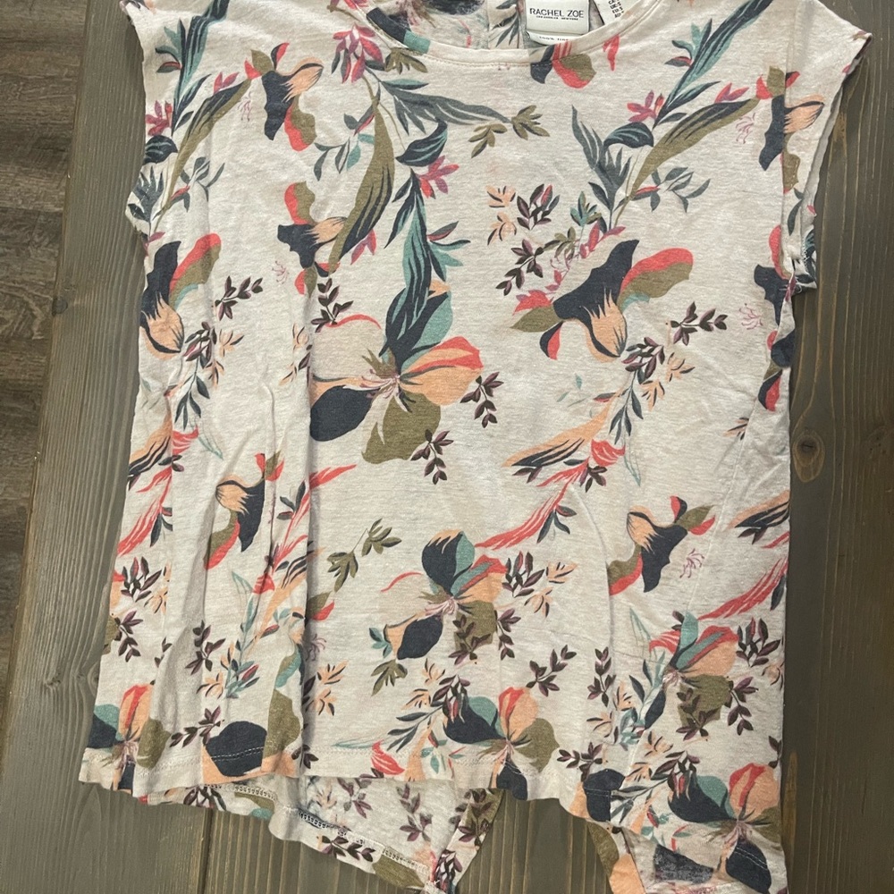 Rachel Zoe Linen Floral Blouse